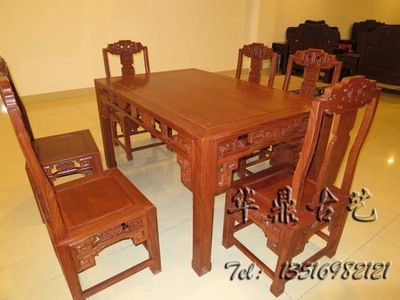东阳红木家具厂家直销 非洲花梨木实木餐桌金朝餐台全解析